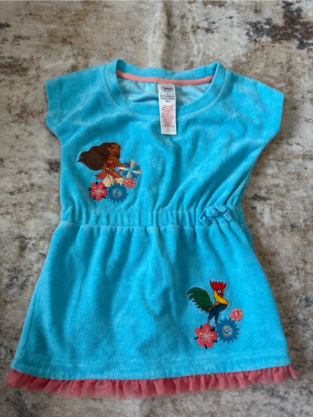 Disney Moana Toddler Girls Terry Cloth Swim Cover-Up romper/dress.